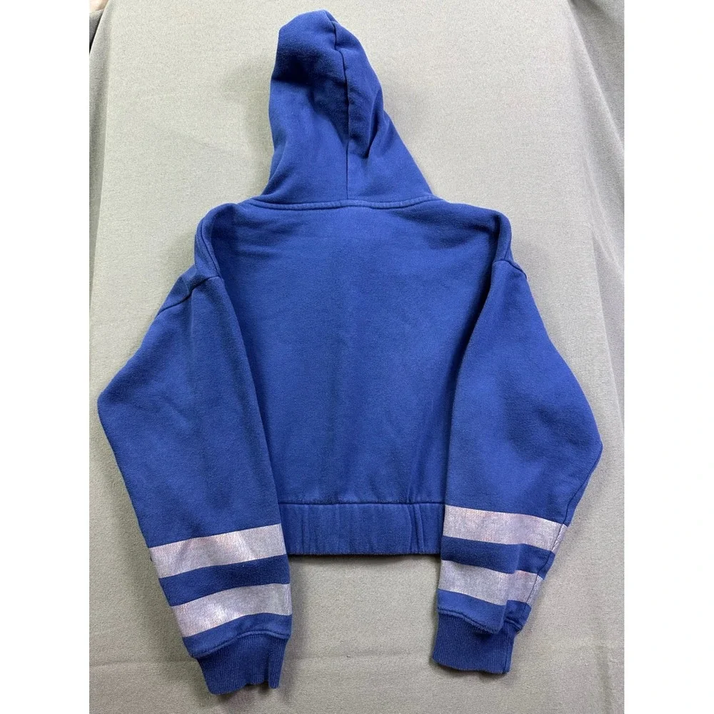 Disney World 50th Anniversary Mickey Minnie Hoodie Blue Kid L Cropped Sweatshirt